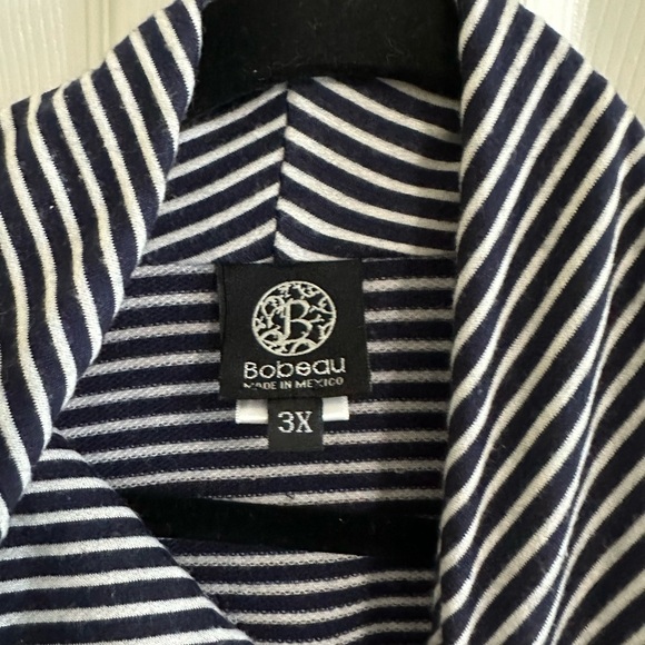 Bobeau Women’s Striped 1 Button Soft Cardigan Size: 3X - Picture 3 of 4